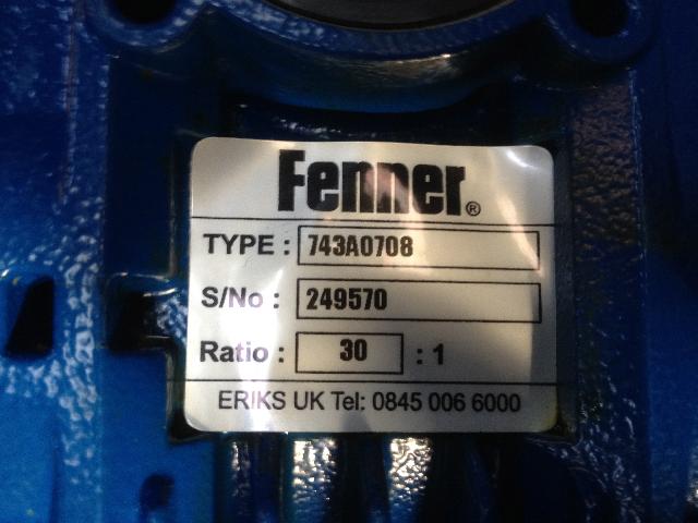 New Fenner worm type gearbox and motor